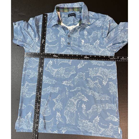 William‎ Murray “Murray Bay” Men’s Plaid collared Blue Golf Polo Size Med - Picture 7 of 7